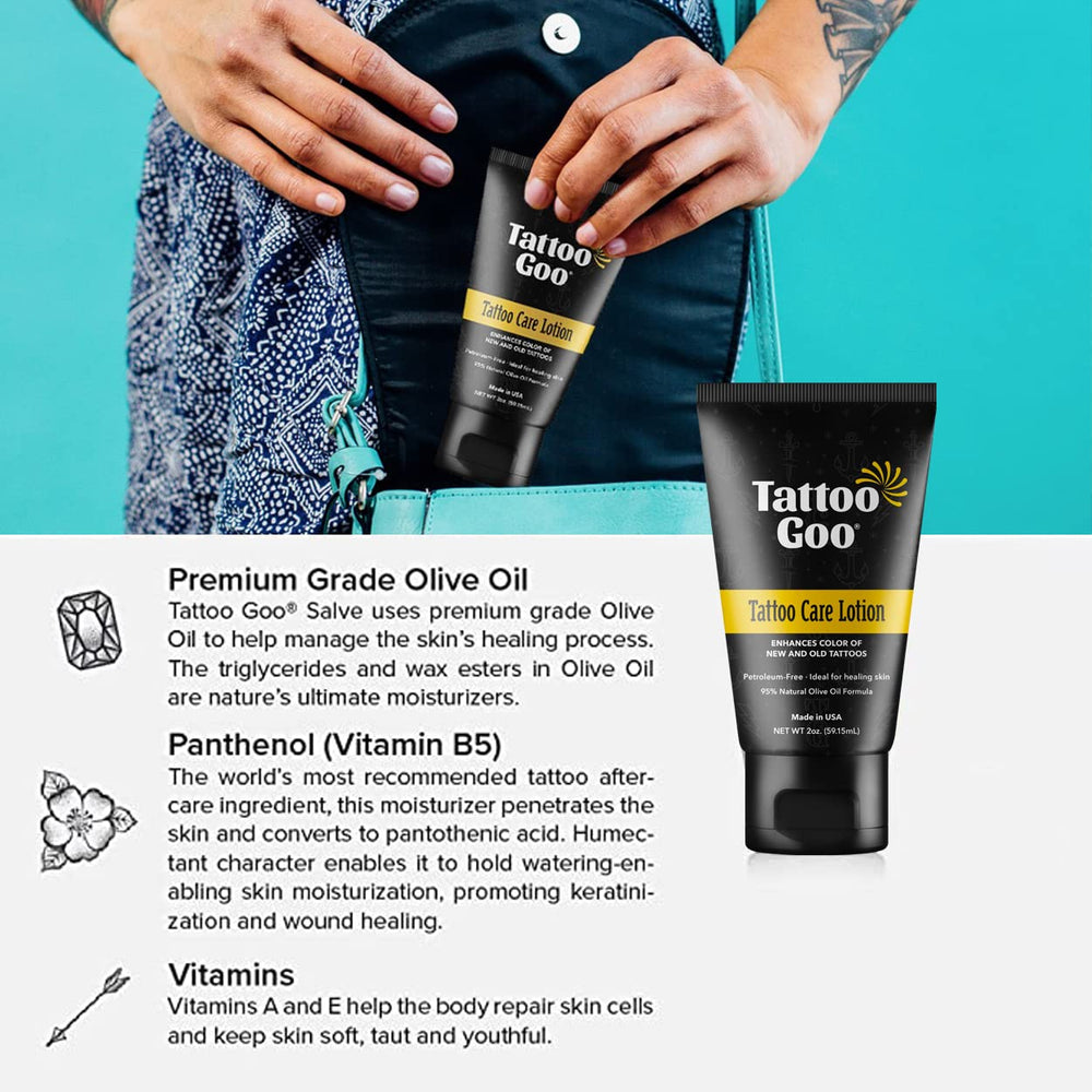 Tattoo Goo soap foam closeup highlights deep cleansing with minimal irritation.