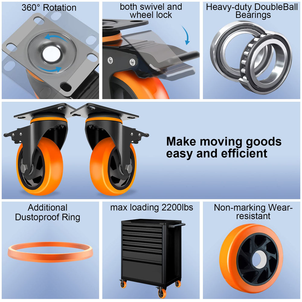 TAYLOON plate casters with included hardware kit and installation options.