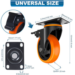 TAYLOON swiveling casters with dual brakes for secure positioning.