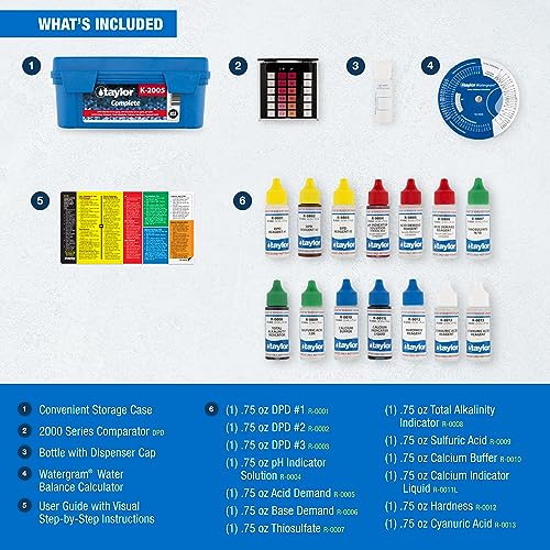 Taylor K-2005 pool spa chemistry chart included