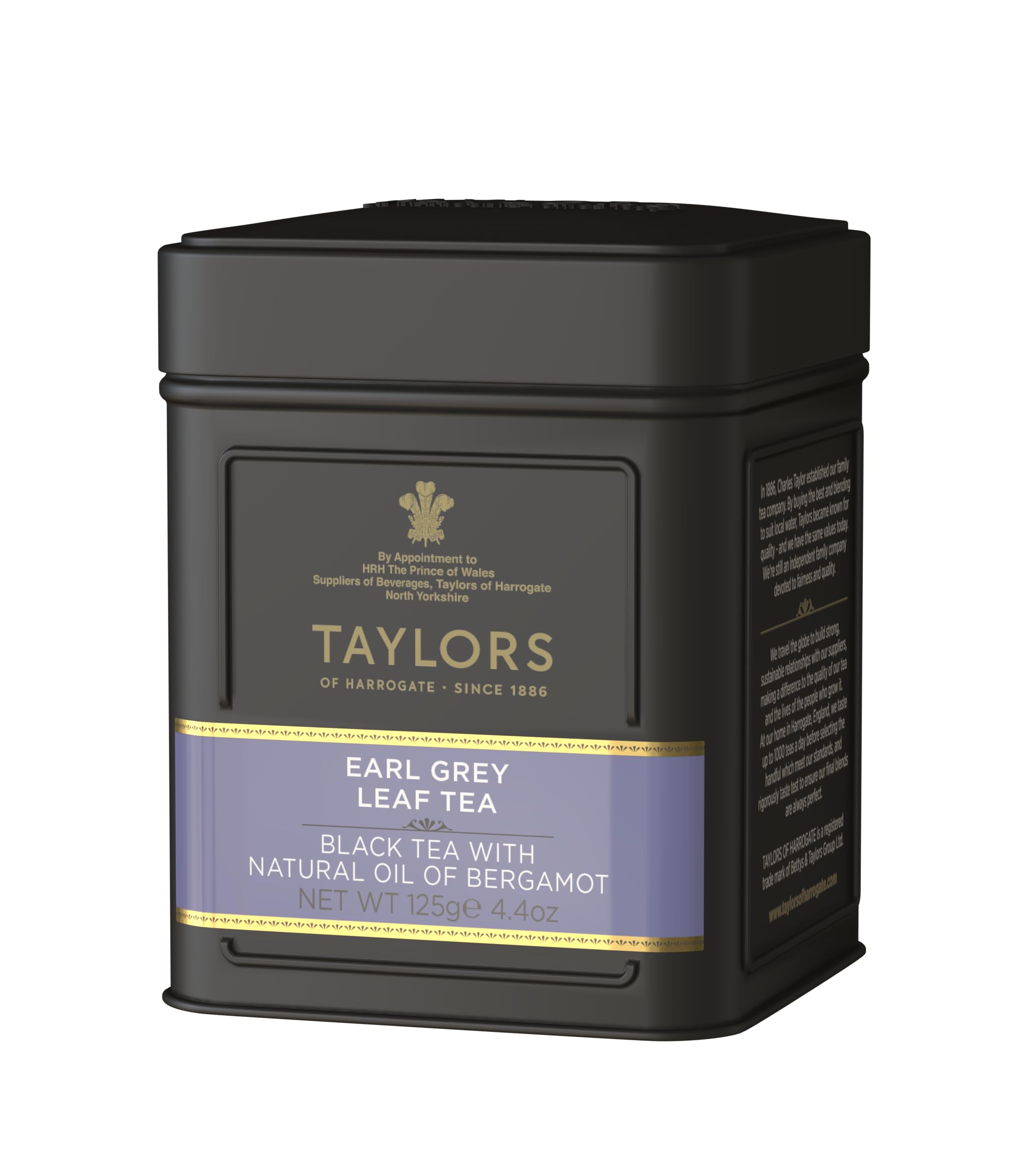 Taylors of Harrogate Earl Grey bergamot oil highlights fragrance in this beverage