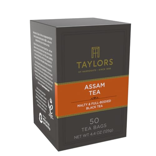 Taylors Assam tea cup shows rich malty infusion