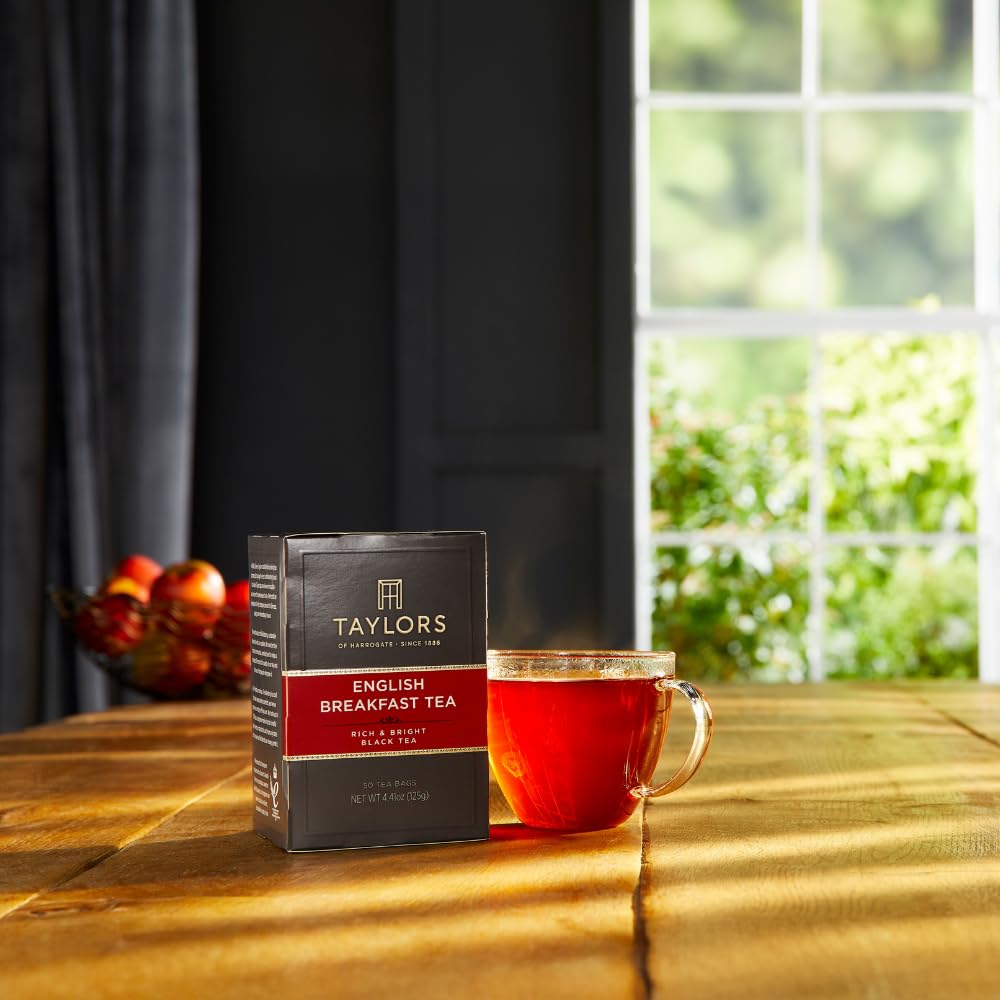 Taylors of Harrogate English Breakfast tastes great hot or iced for any time.