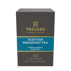 Taylors of Harrogate Scottish Breakfast tea bags ready for a bold morning brew