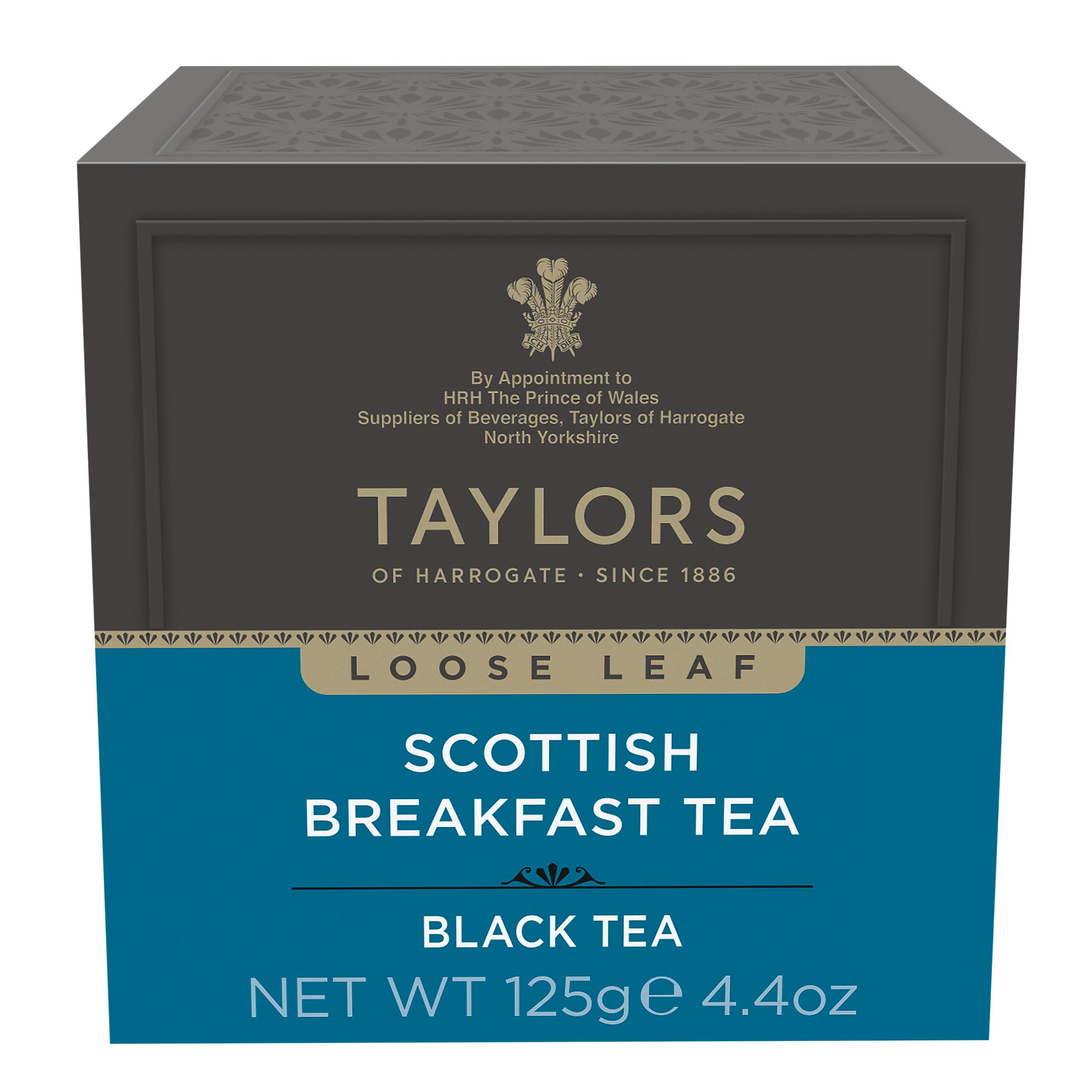 Cup of Taylors Scottish Breakfast tea with rich aroma and malty depth.