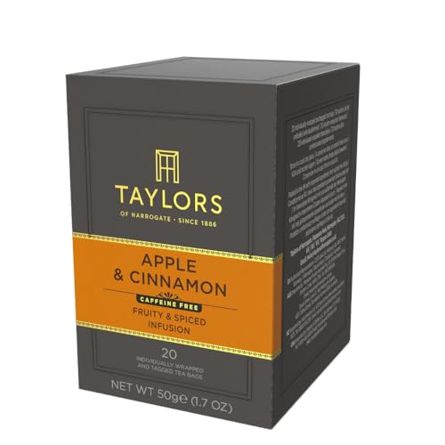 Close-up of Taylors of Harrogate tea bag highlighting herbal blend