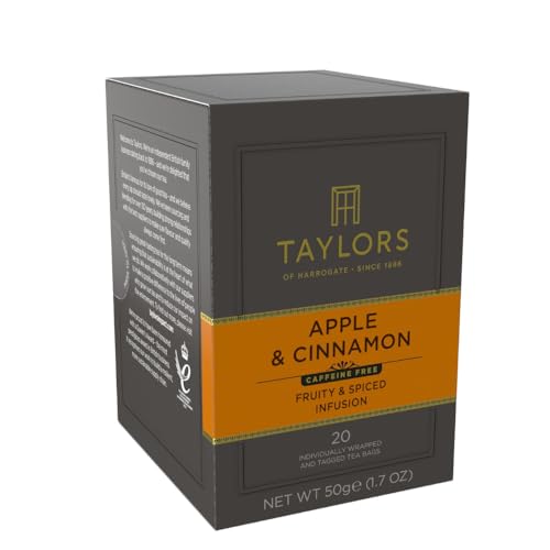 Steaming cup of Taylors of Harrogate Apple and Cinnamon tea