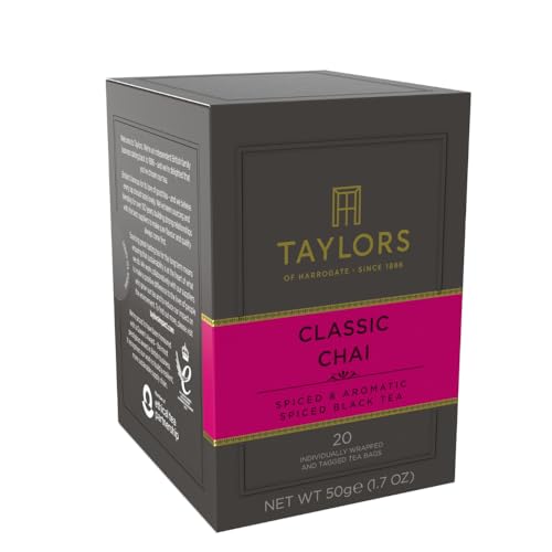 Bold Taylors of Harrogate Classic Chai black tea with warming notes for a comforting cup.