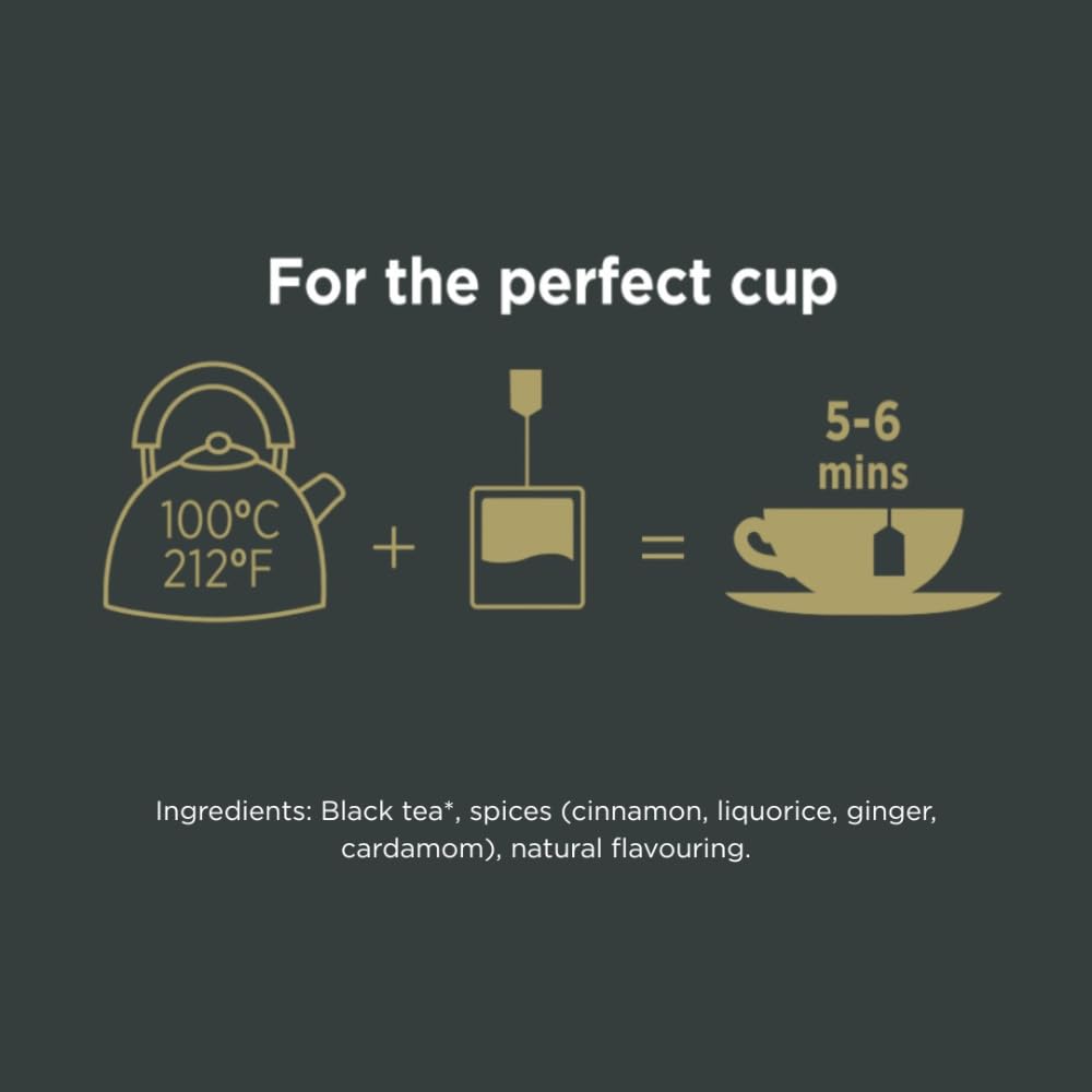 Certifications highlight ethical sourcing and sustainability behind Taylors of Harrogate Classic Chai.