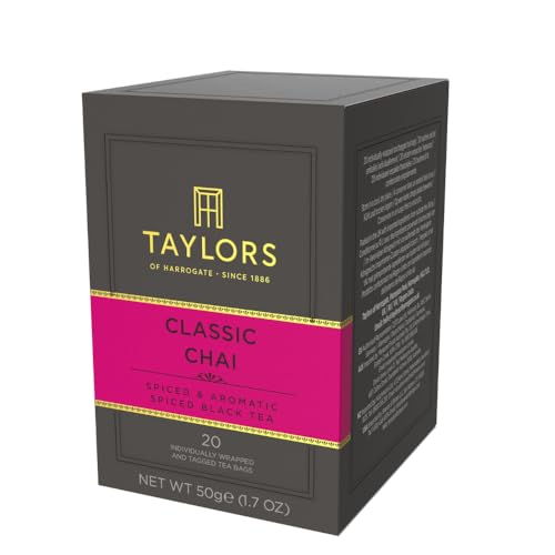 Close-up of Taylors of Harrogate Classic Chai spices with cinnamon and cardamom boosting aroma.