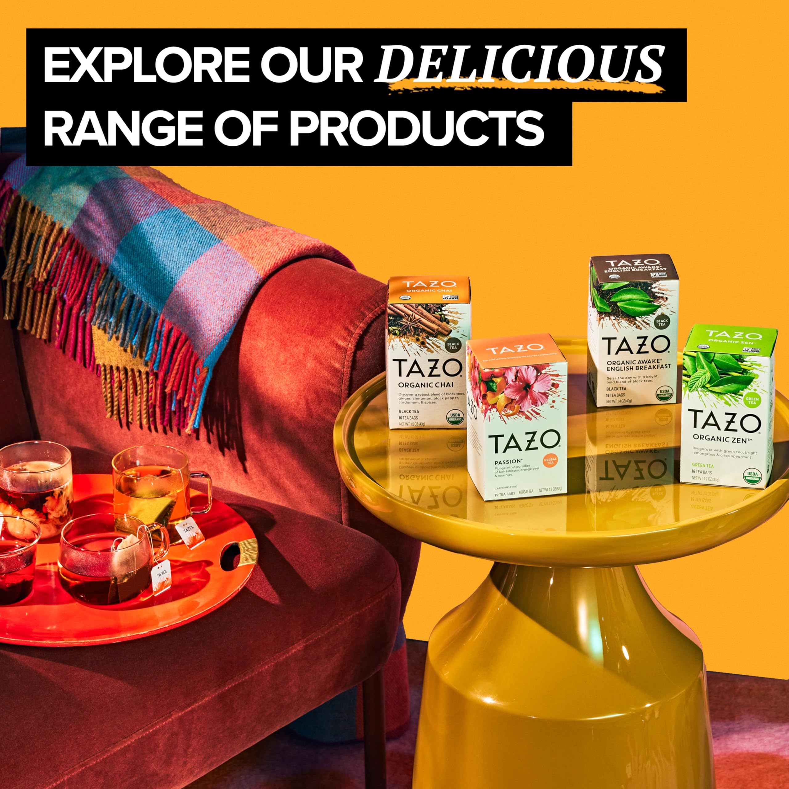 Creamy chai moment as milk swirls into TAZO.