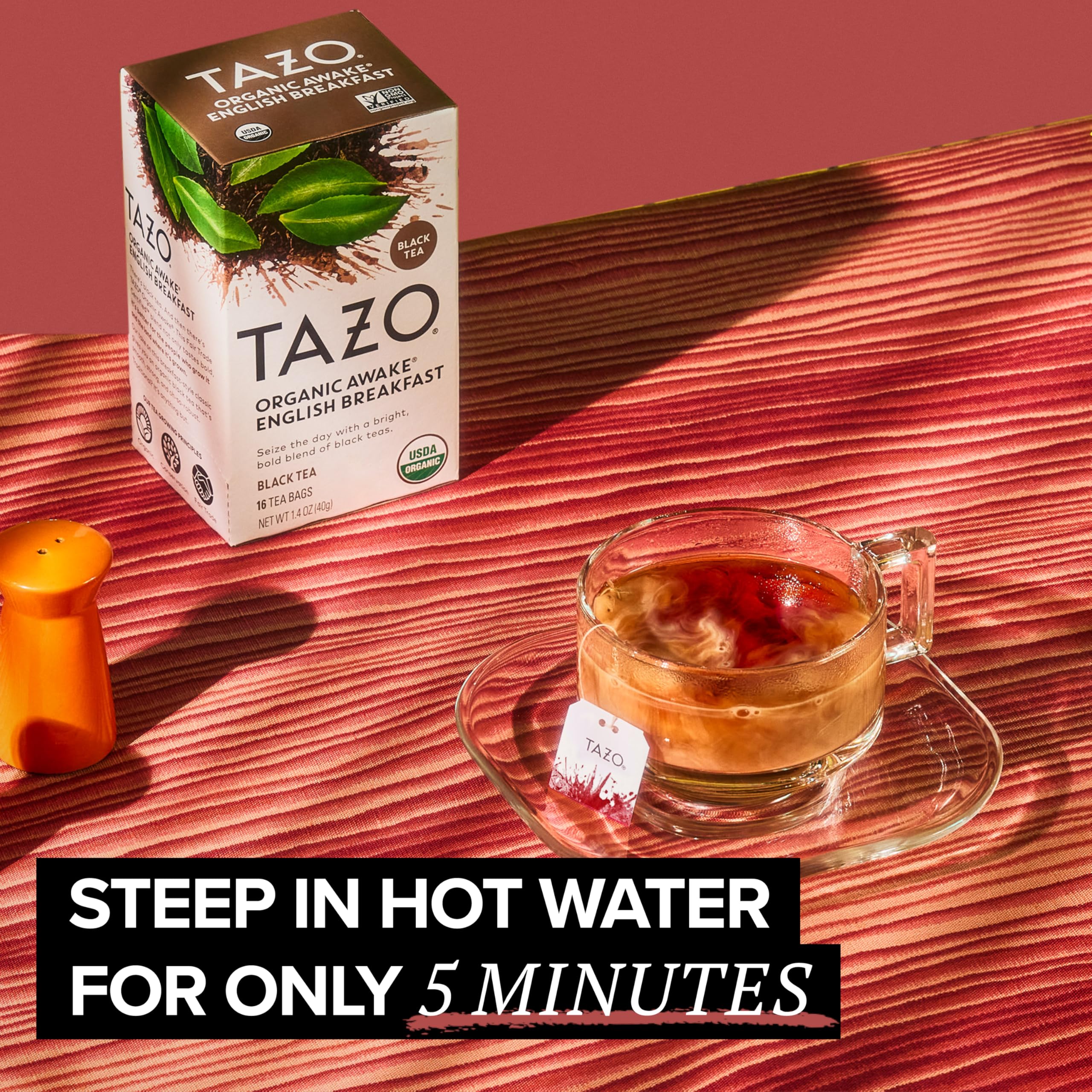 Darjeeling-infused TAZO Awake English Breakfast highlights nuanced notes