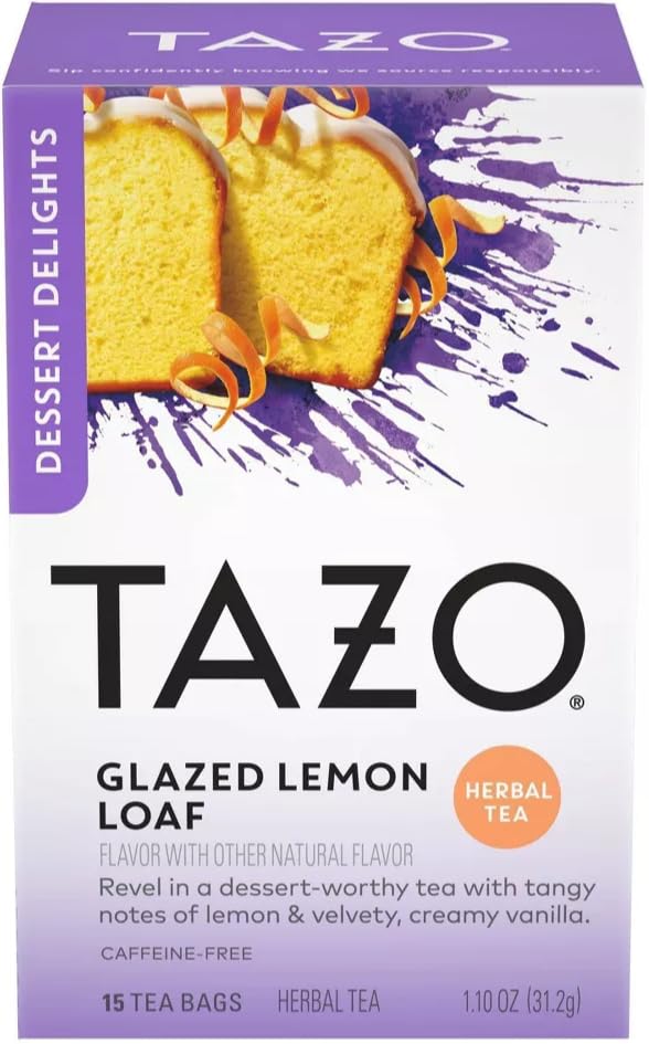 TAZO Dessert-Inspired Tea Variety Pack box highlighting two flavor-forward blends for cozy moments.