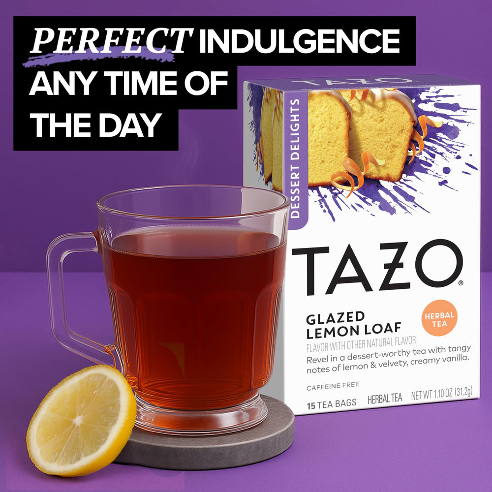Cup with the Glazed Lemon Loaf tea steam and bright citrus aroma