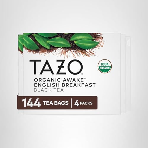 Busy morning kitchen with TAZO Awake English Breakfast ready to brew