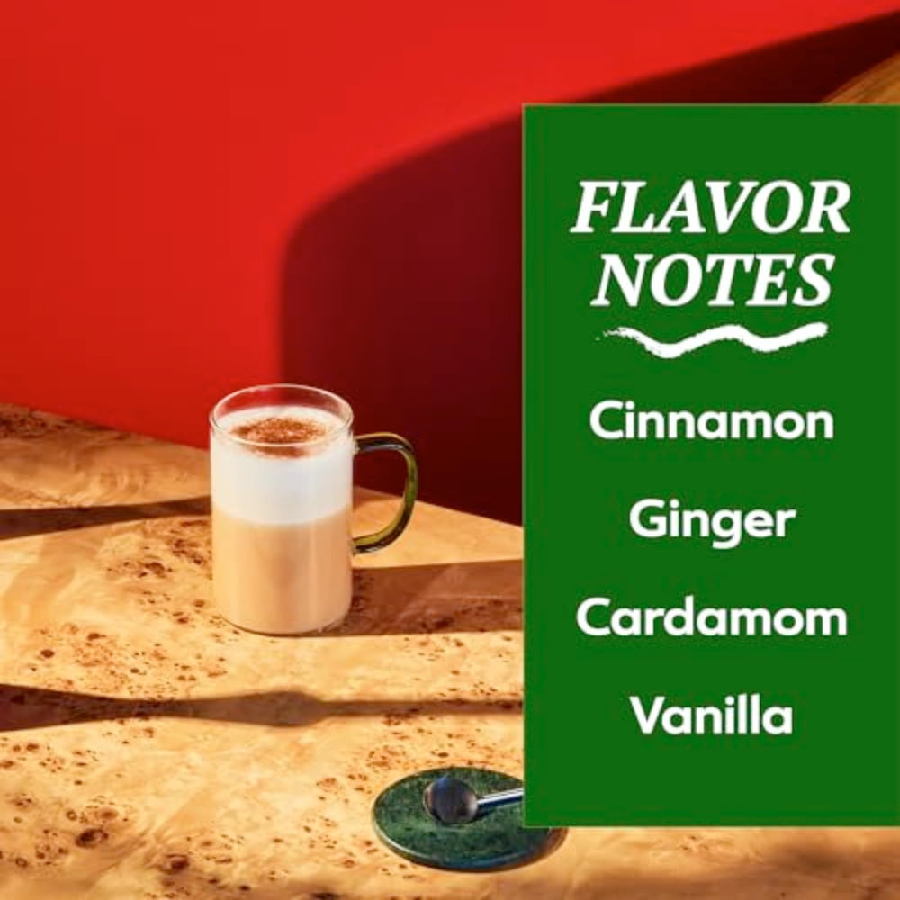 Two-pack carton offers convenient, ready-to-use chai supply.