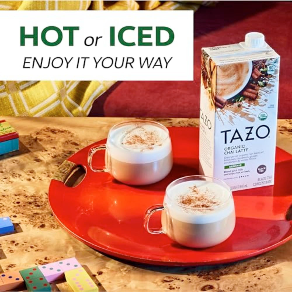 Spice-forward aroma from cinnamon, cardamom, ginger in TAZO concentrate.