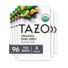 TAZO Organic Earl Grey box front view showing bold flavor