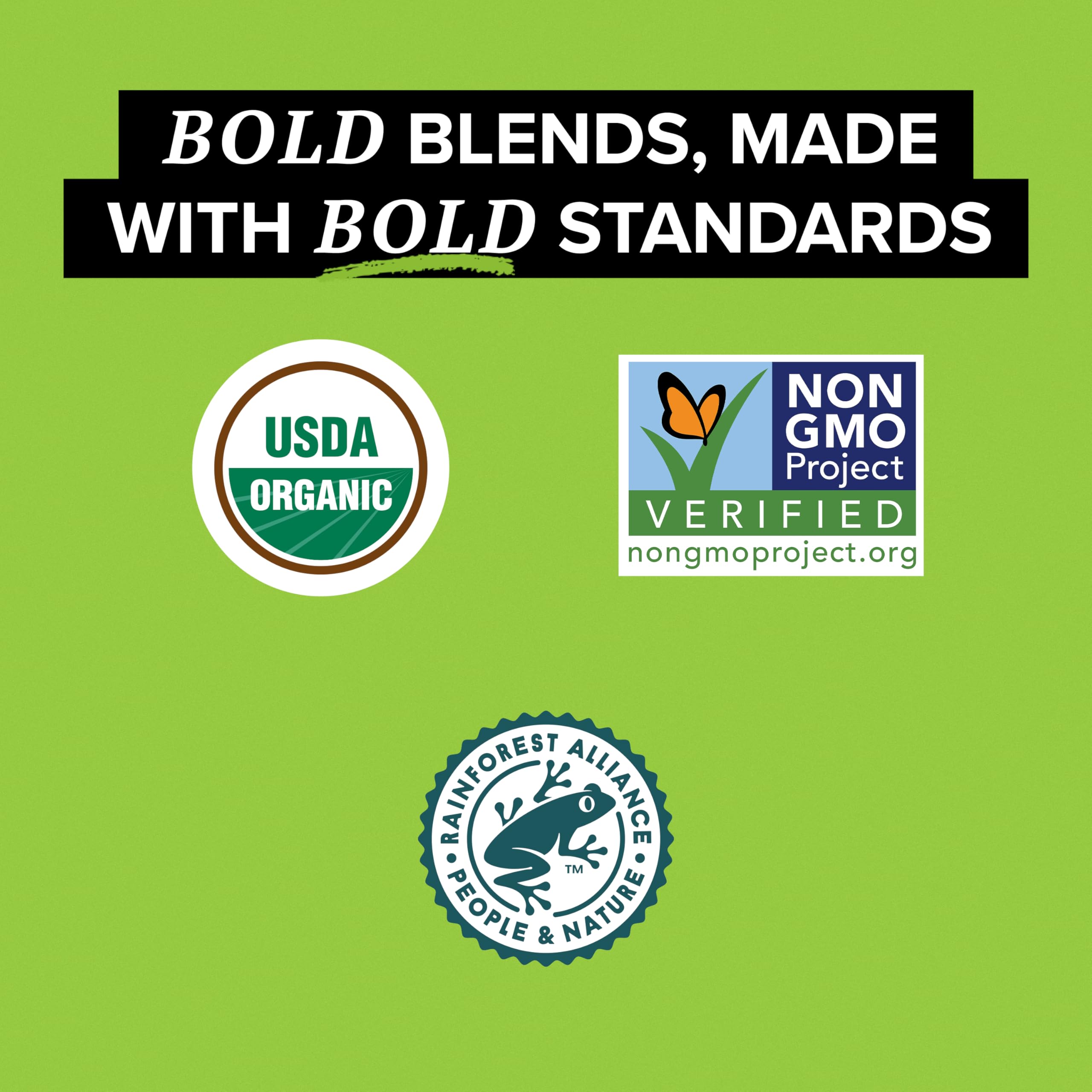 TAZO organic non-gmo label shot confirms quality ingredients and responsible sourcing