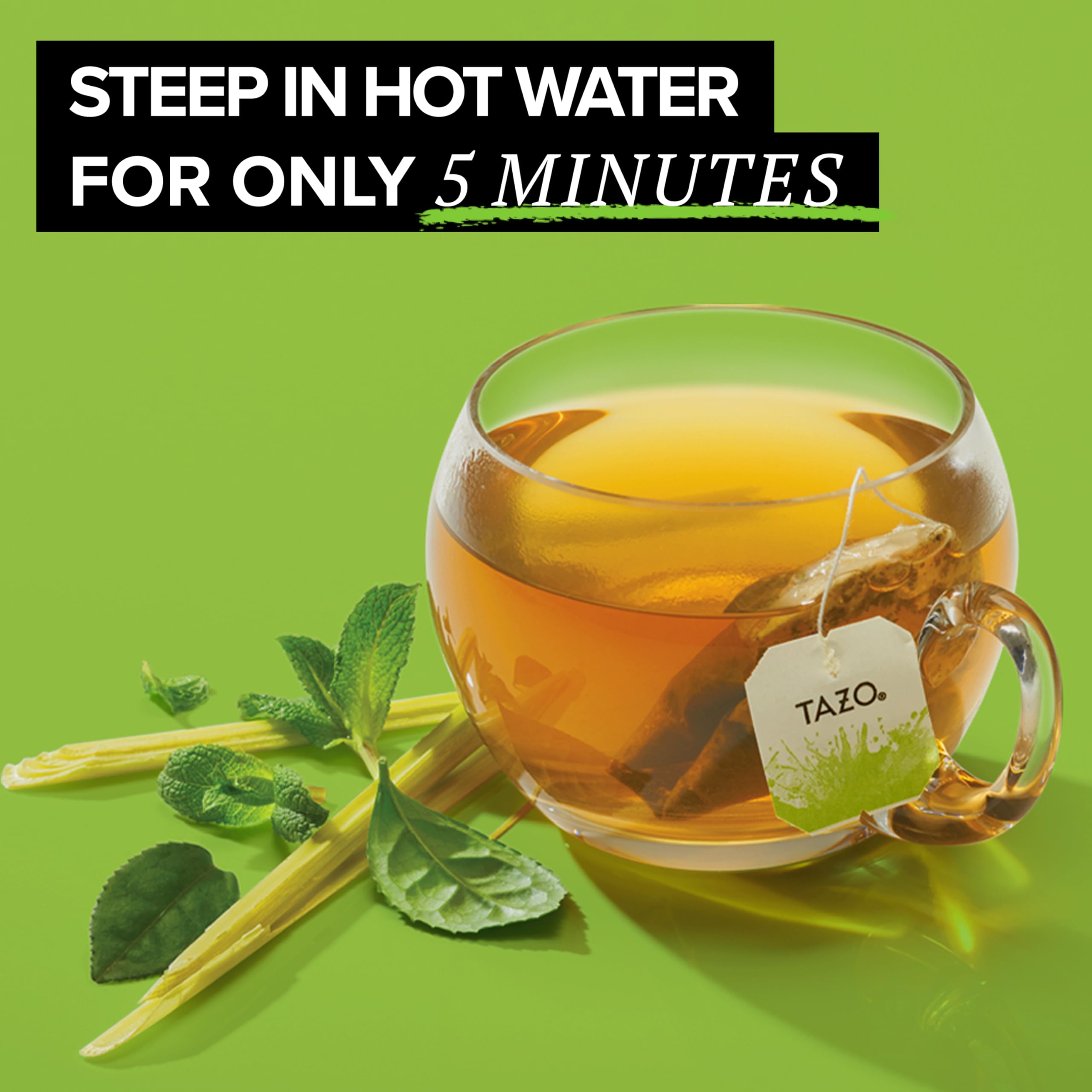 TAZO Organic Zen Green Tea lemongrass image highlights zesty, uplifting citrus mood