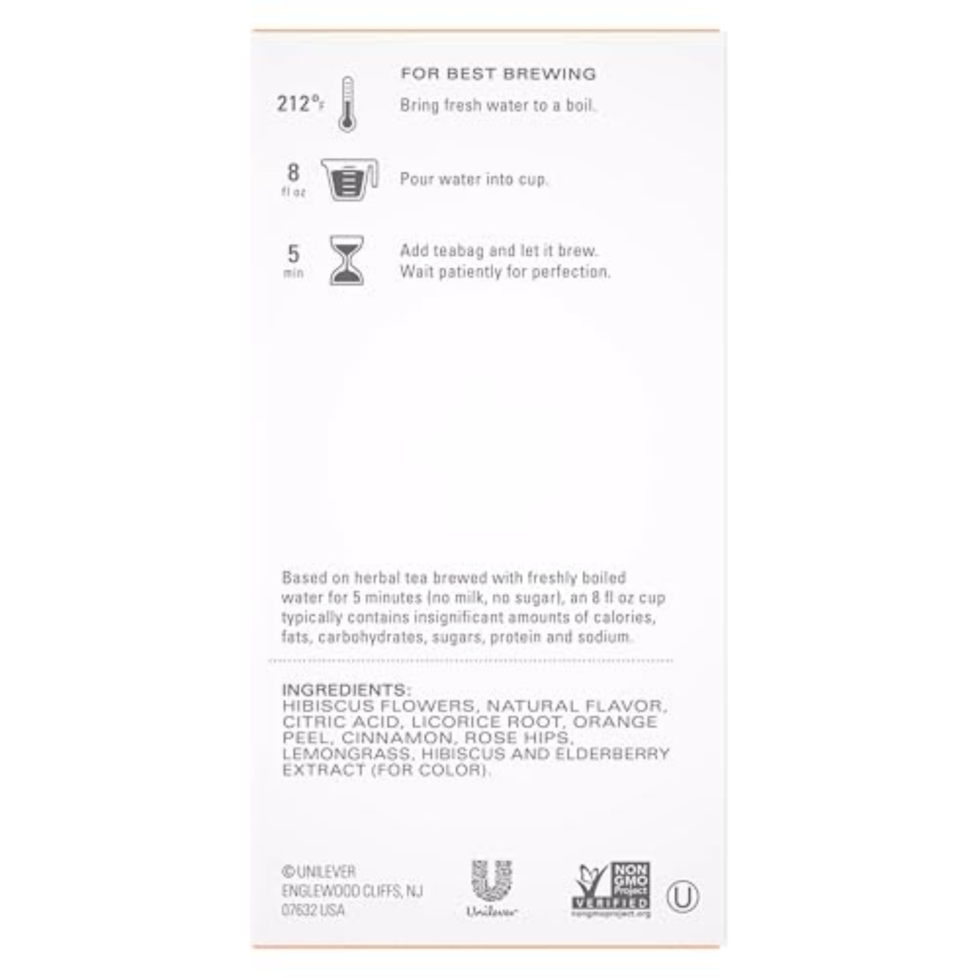 Kosher and Non-GMO certified TAZO Passion Herbal Tea reflects quality