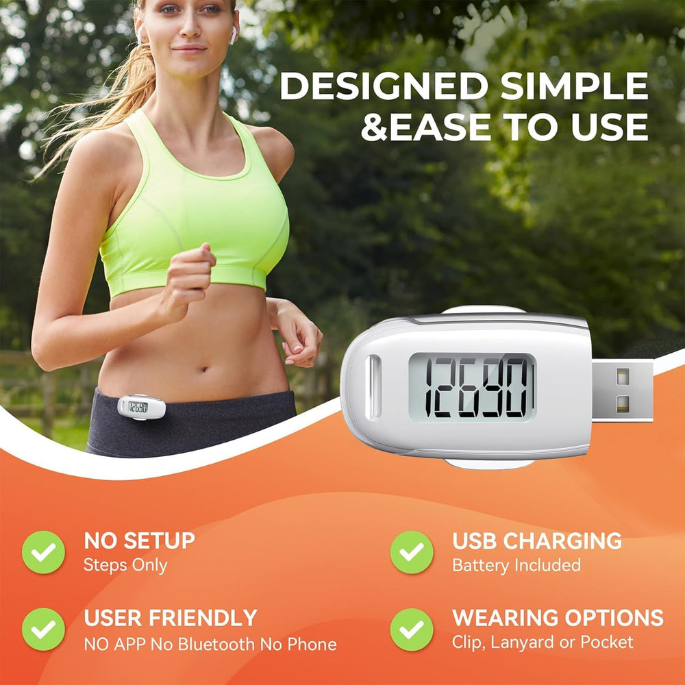 TAZUZFLA 3D pedometer detachable clip for versatile attachment options