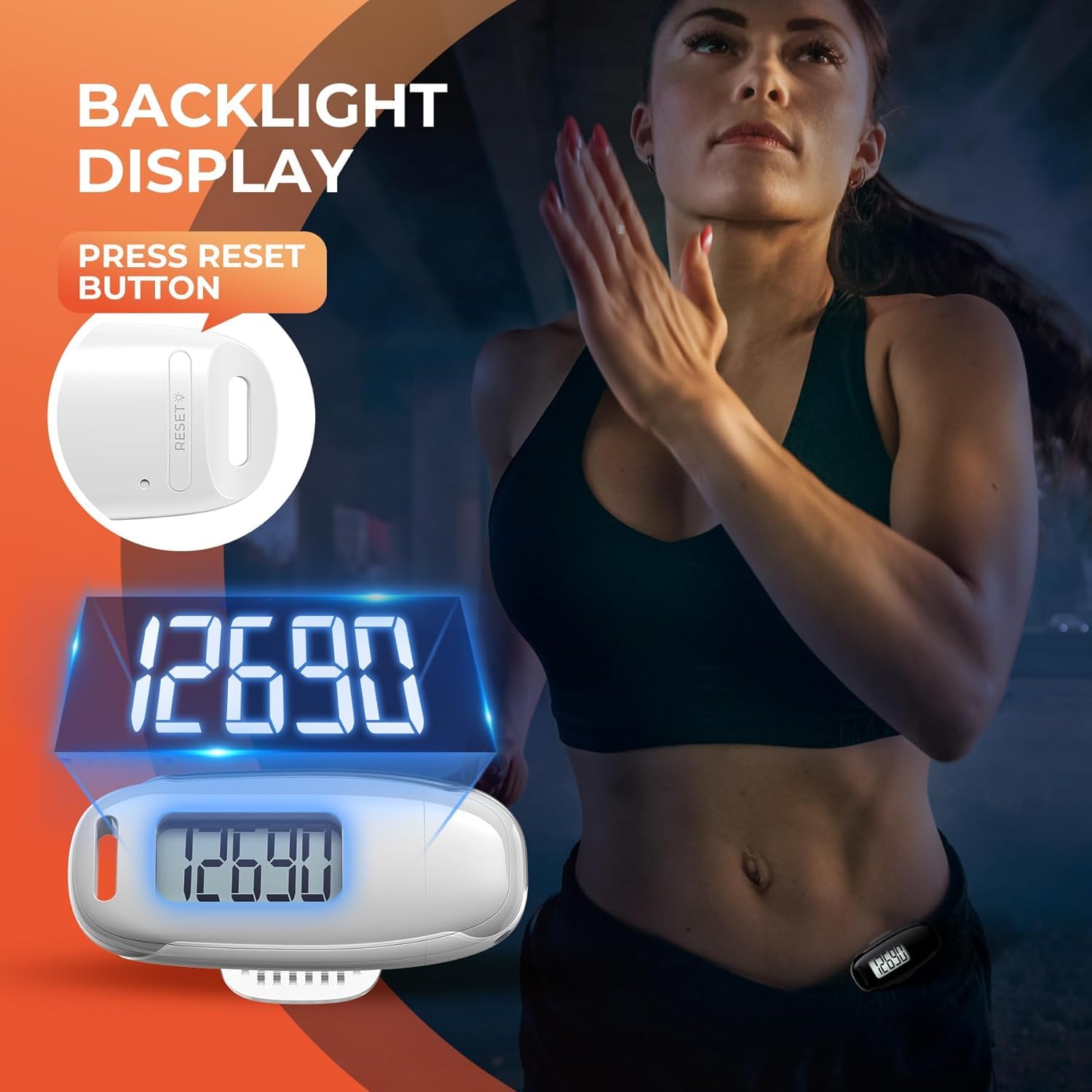 TAZUZFLA 3D pedometer USB charging for hassle-free power