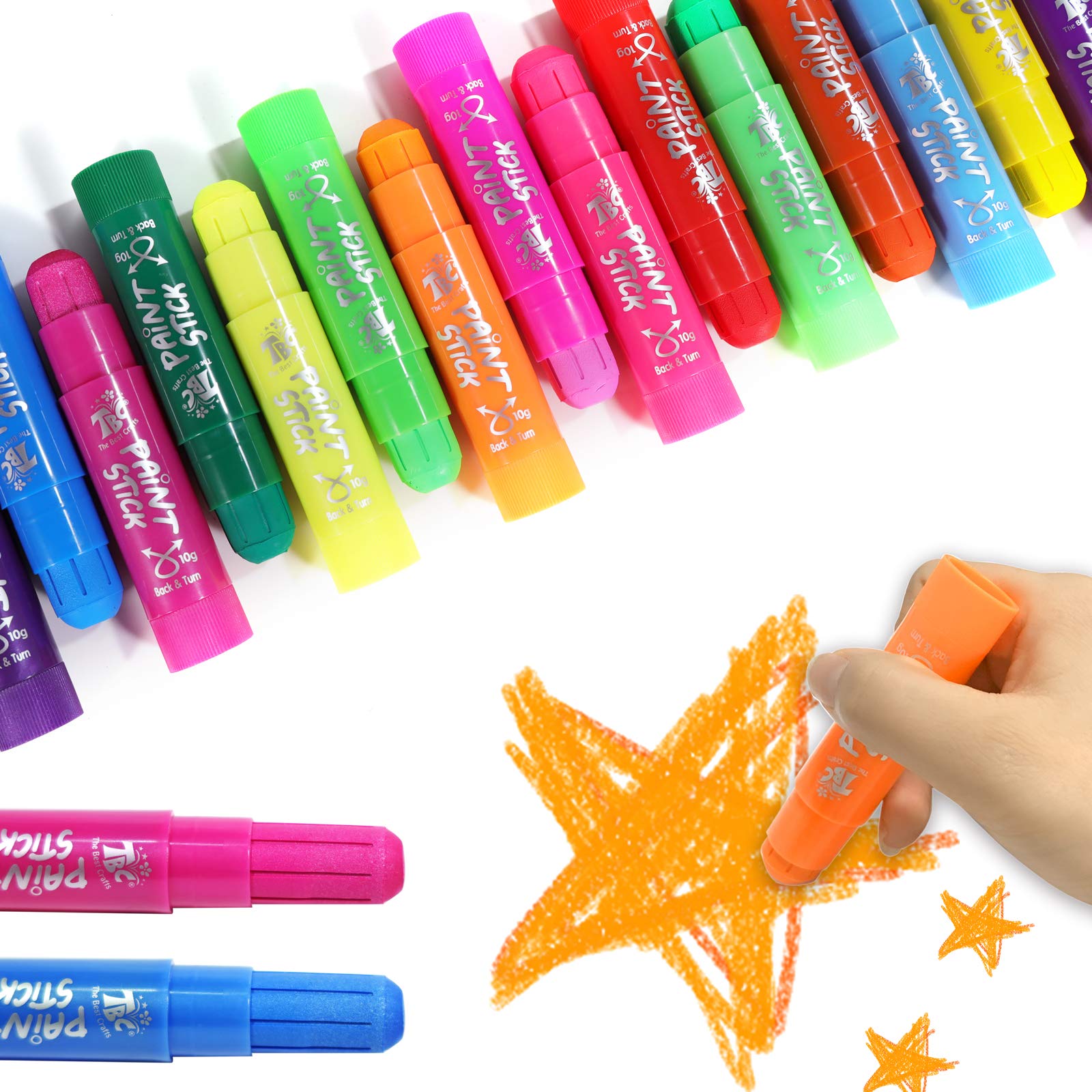 TBC The Best Crafts paint sticks glide smoothly thanks to beeswax for quick-drying color