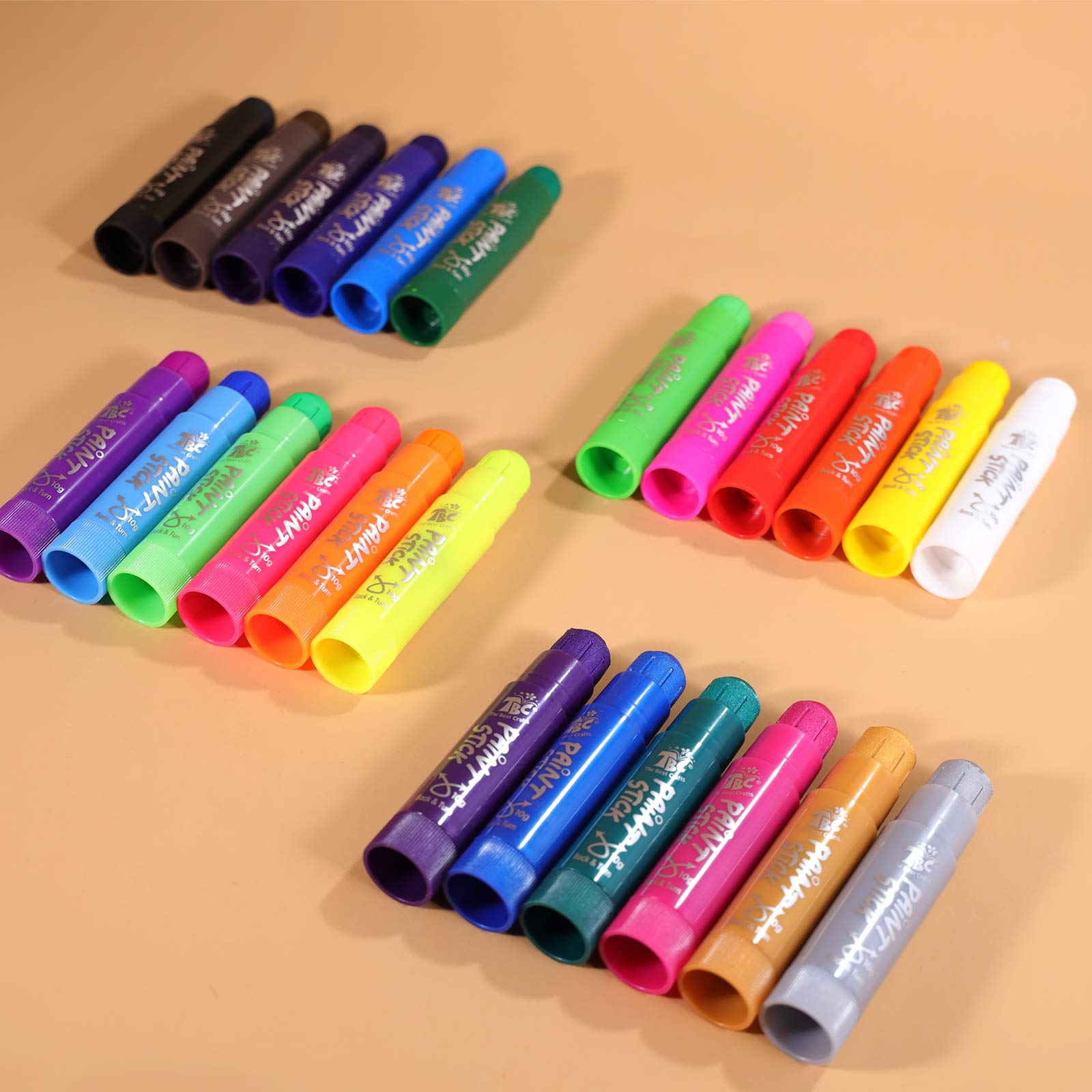 TBC The Best Crafts paint sticks offer a kid-friendly grip for comfortable coloring sessions