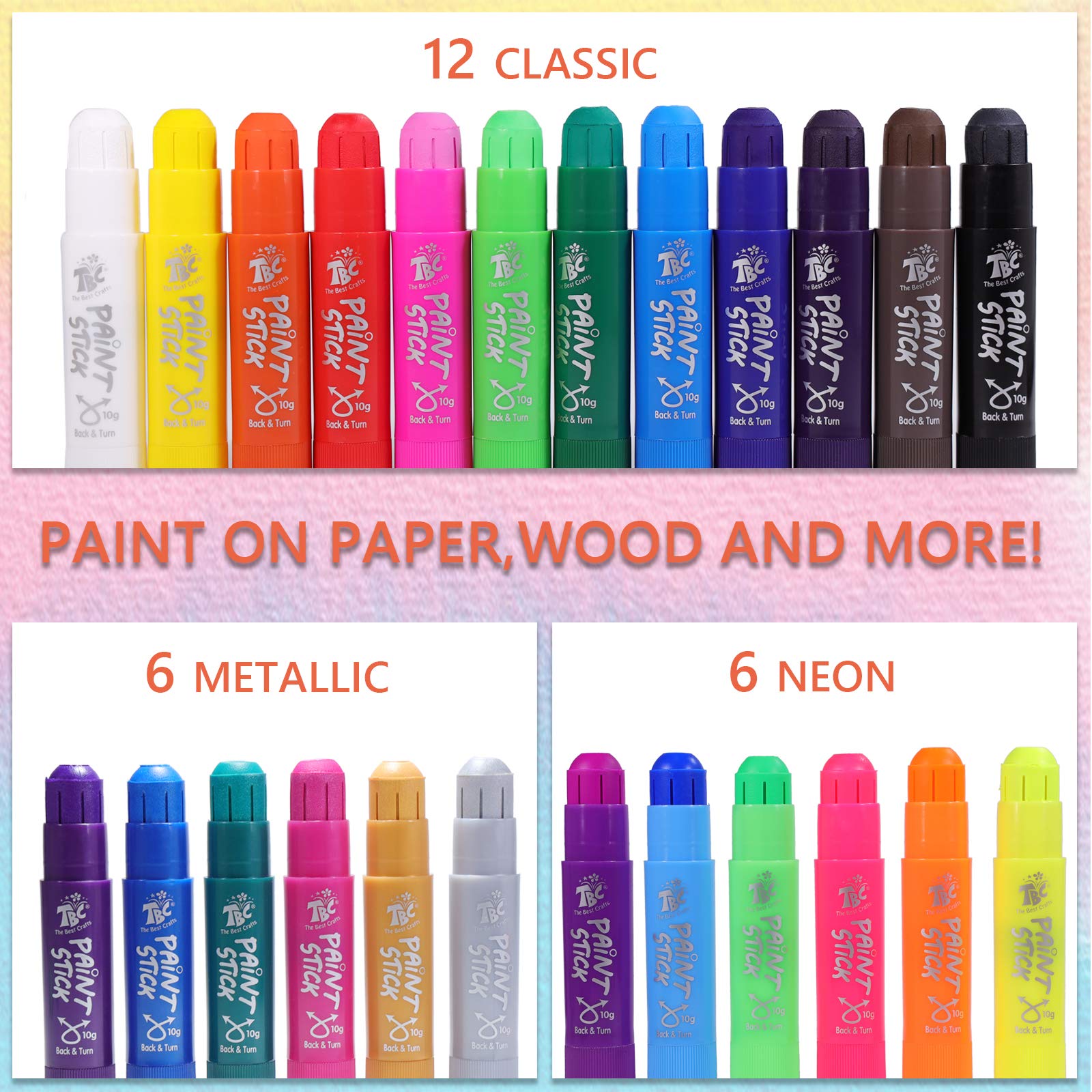 TBC The Best Crafts paint sticks are non-toxic for worry-free creative sessions