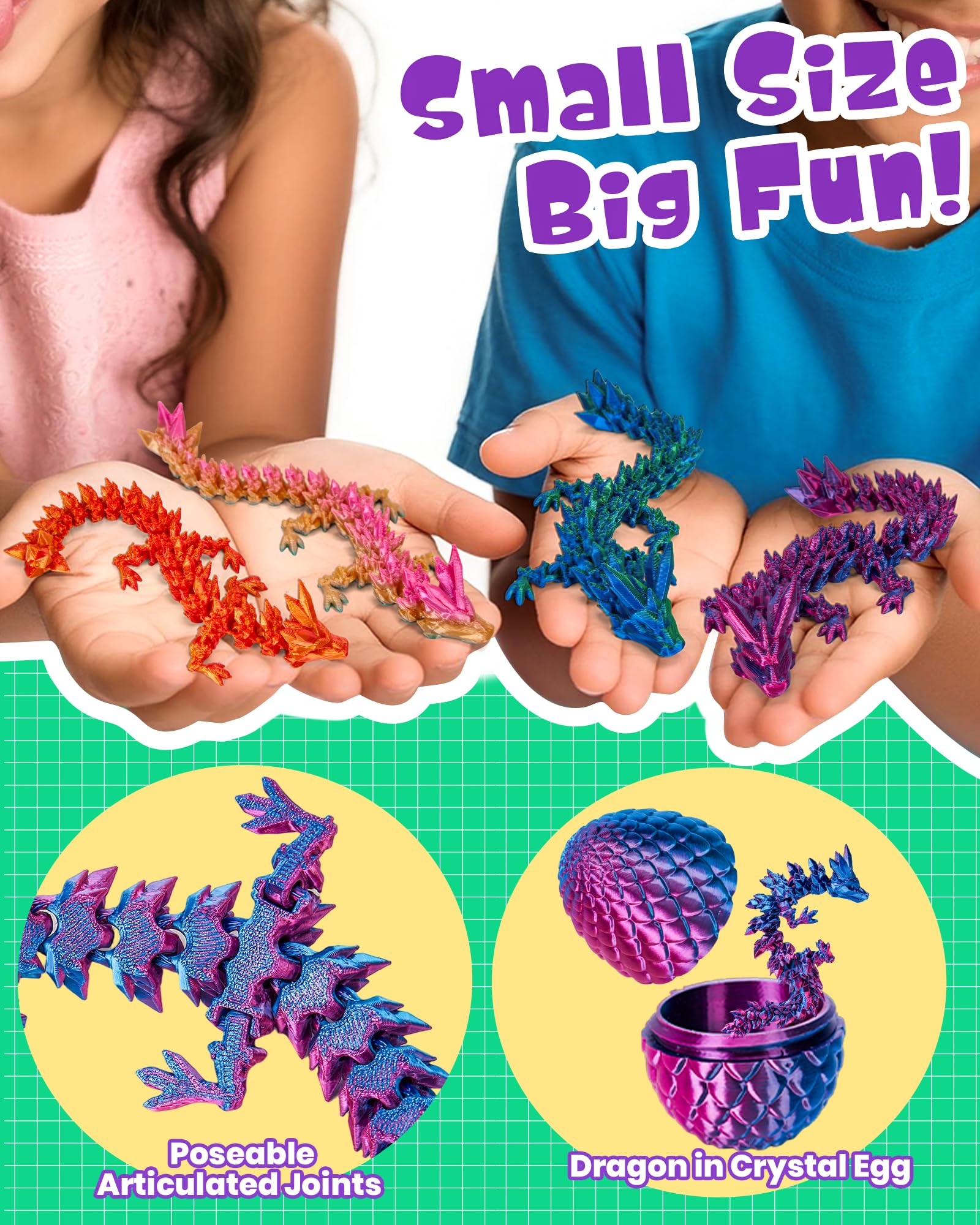 TBOLINE bendable dragon figure for tactile play and storytelling