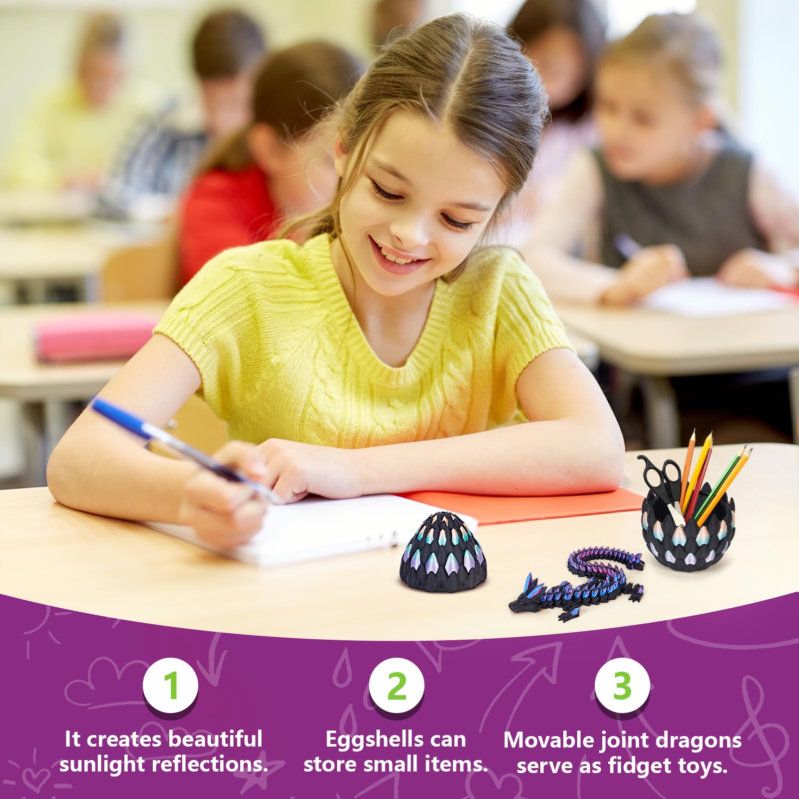 TBOLINE dragon egg desk-fidget with smooth joints for stress relief at work.