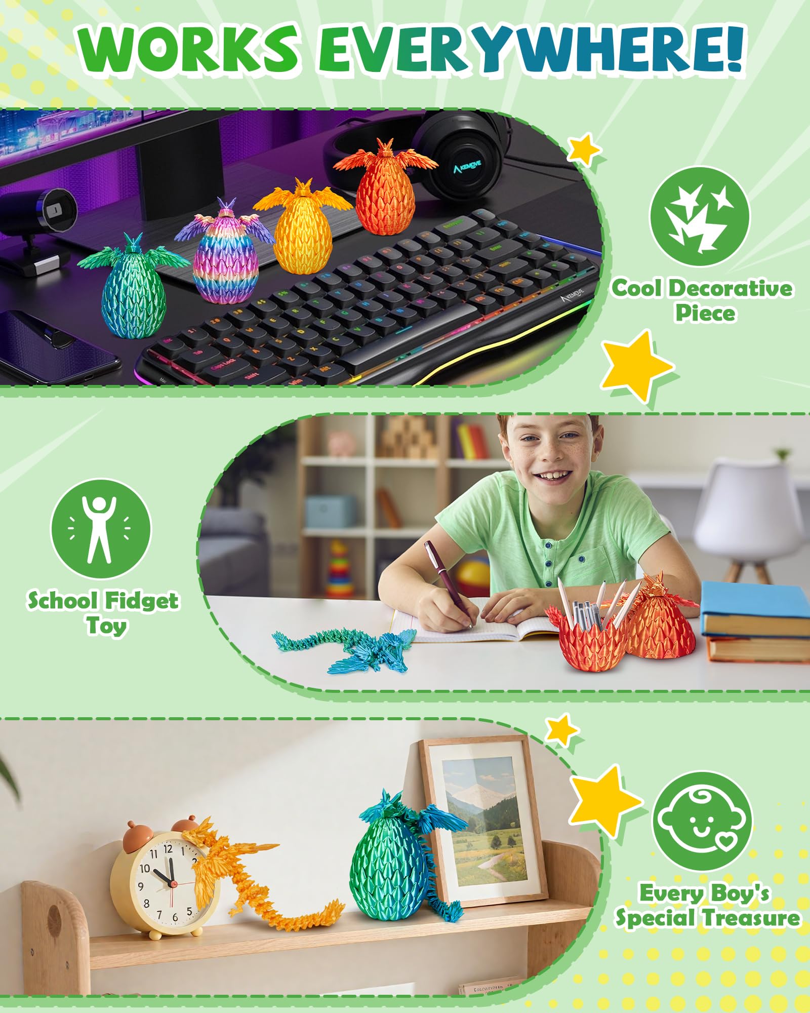 TBOLINE eco-friendly PLA dragons: safe, planet-friendly kids' toys