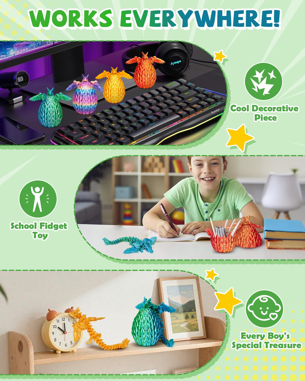 TBOLINE eco-friendly PLA dragons: safe, planet-friendly kids' toys