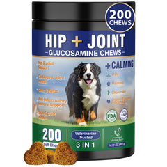 Tciika hip joint dog chews bottle supports mobility for active dogs
