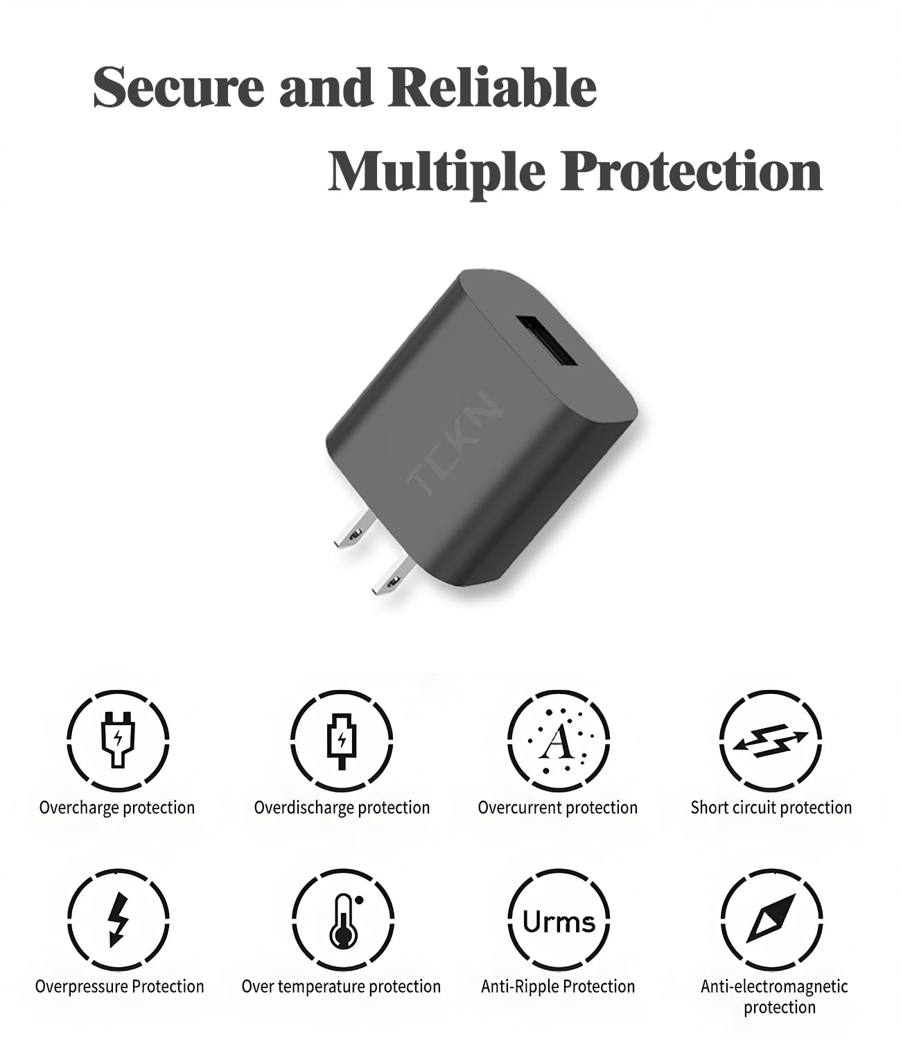 TCKN USB wall charger travel-ready lightweight for home or on-the-go use.