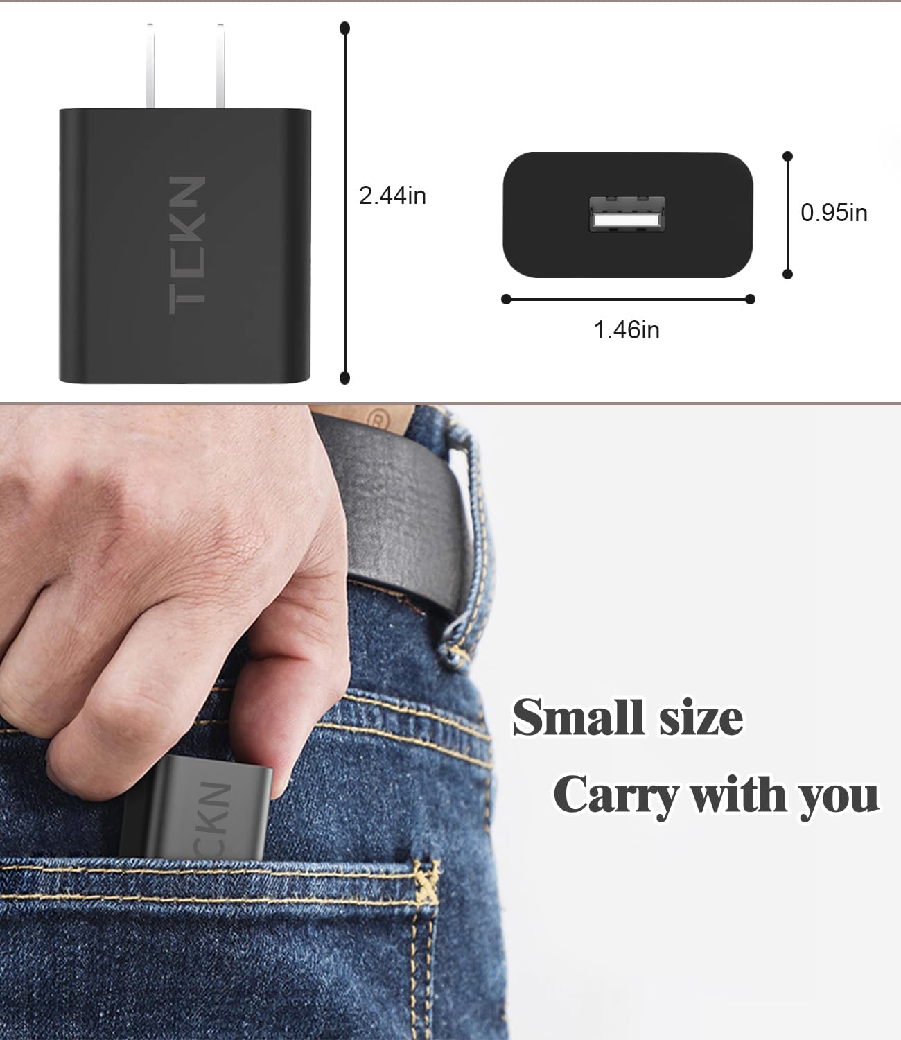 TCKN USB wall charger tips for safe use and unplugging when not in use.