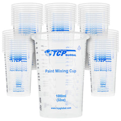 TCP Global 32oz mixing cup with graduated scales for precise liquid ratios