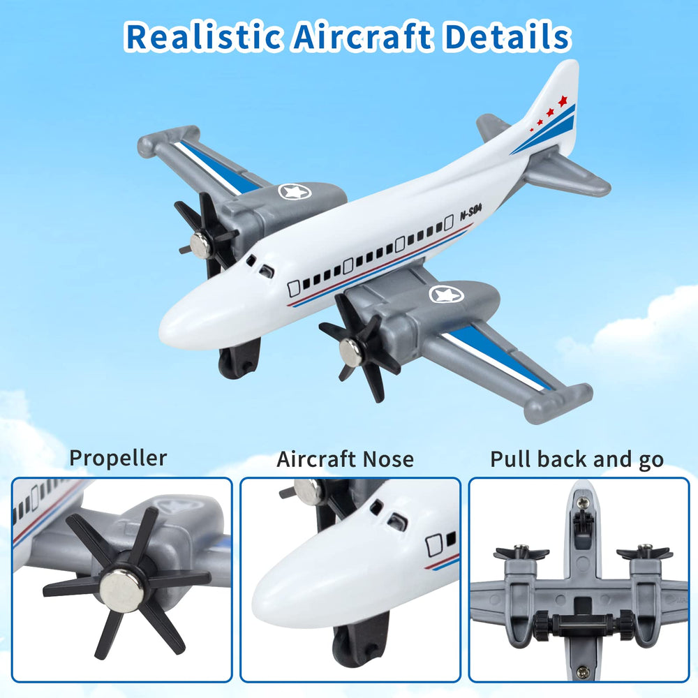 Tcvents airlines plane toy set featuring four airline designs for pretend travel