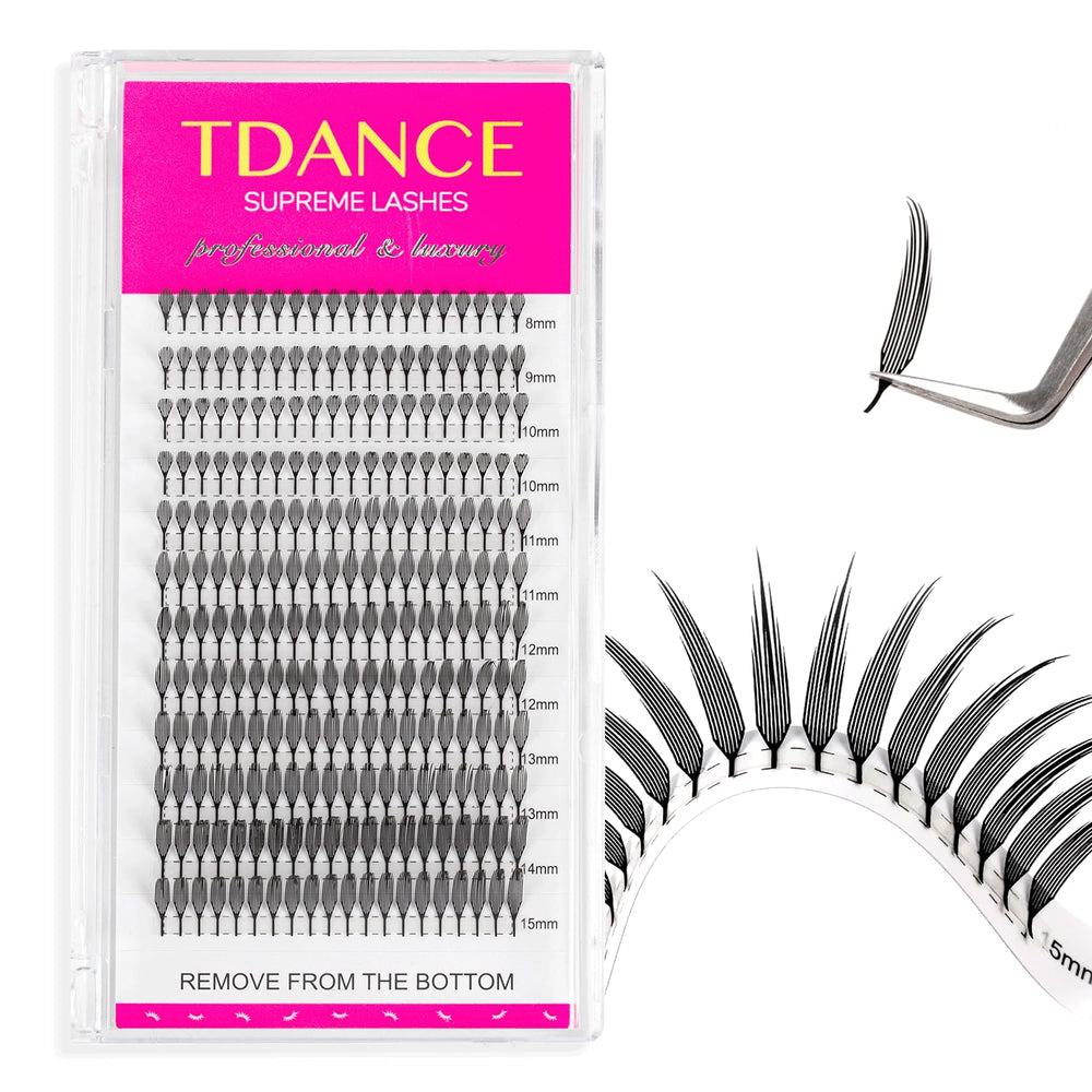 TDANCE Premade Anime Spire lashes close-up showing dramatic salon-ready volume