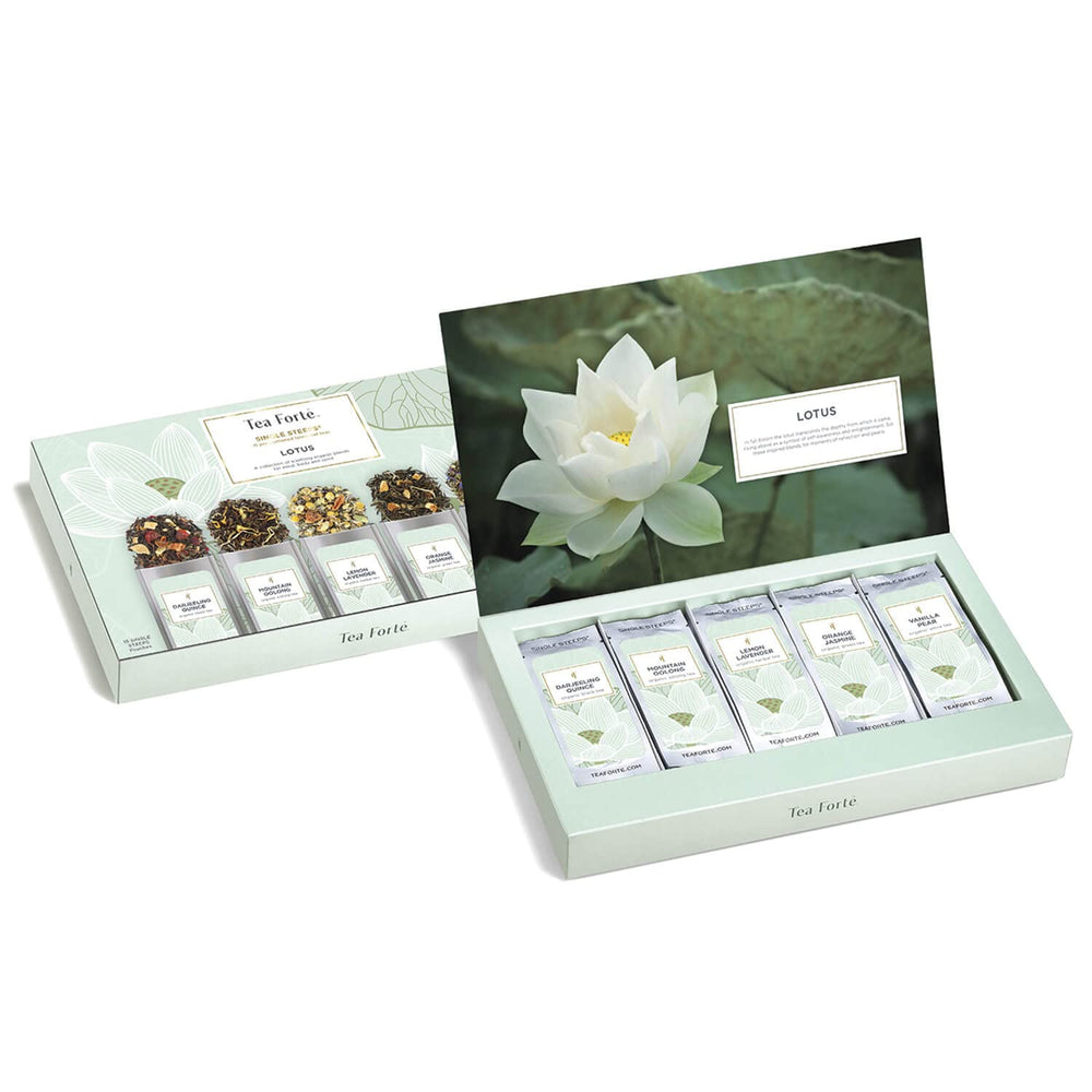 Tea Forte Orange Jasmine pouch, citrus notes and floral aroma for a refreshing start