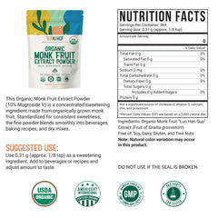 TEAki Hut Monk Fruit Powder close-up reveals fine texture and Mogroside V sweetness