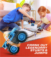 Team Power Monster Trucks friction motor enables push-and-go fun without batteries