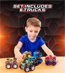 Team Power Monster Trucks with giant wheels for stable, high-energy play