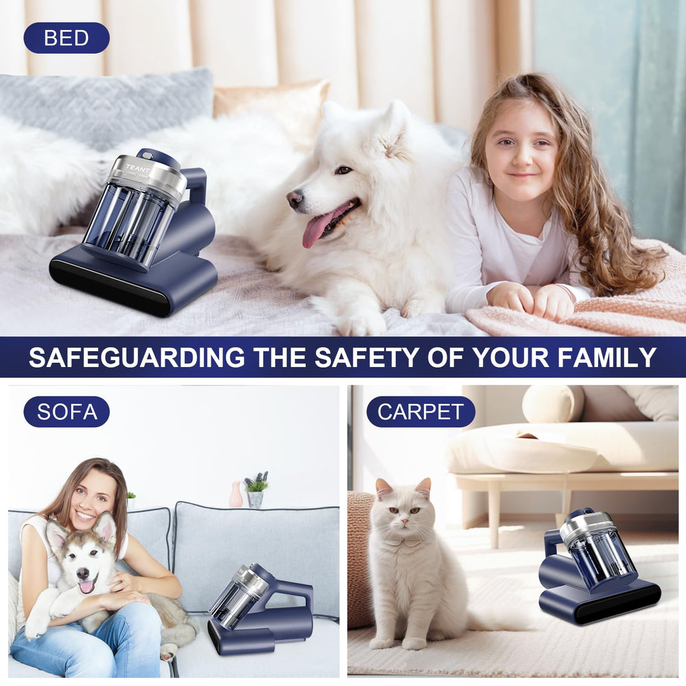 Teant mattress vacuum removes pet hair from beds and sofas