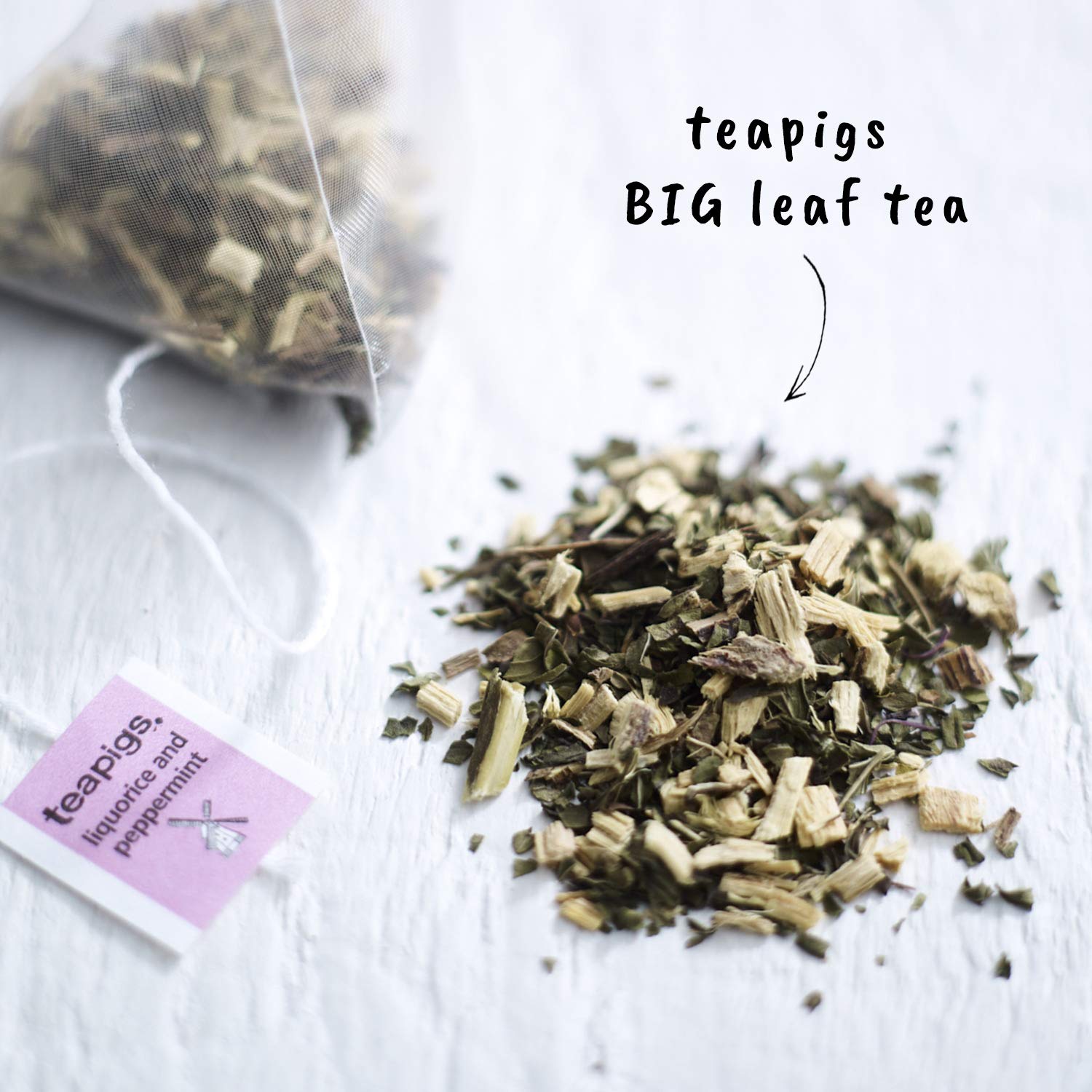 teapigs liquorice peppermint tea bags cup steep shows crisp, refreshing aroma for a relaxing break