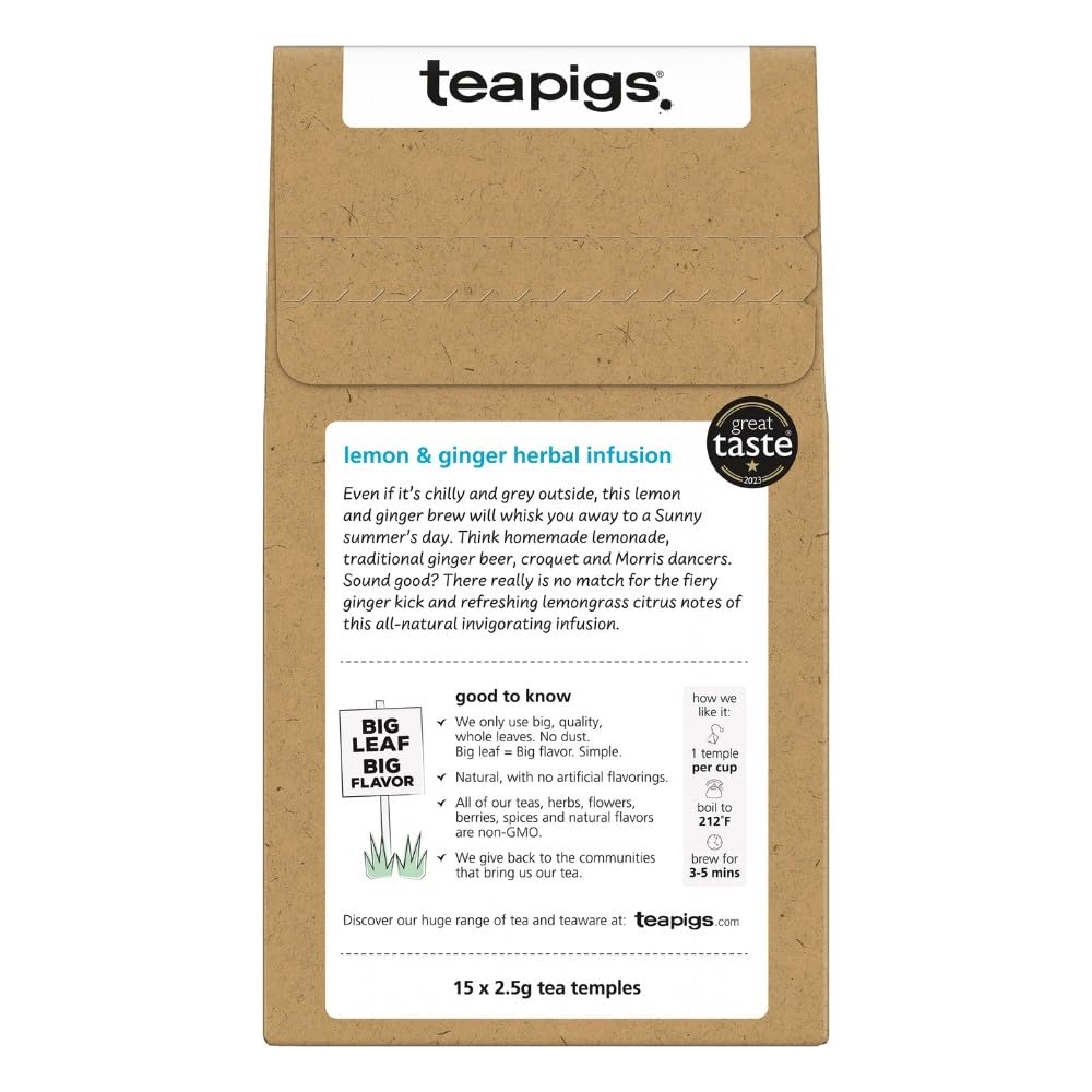 Teapigs Tea Lemon and Ginger kettle steam highlights aroma and a refreshing infusion for a break.