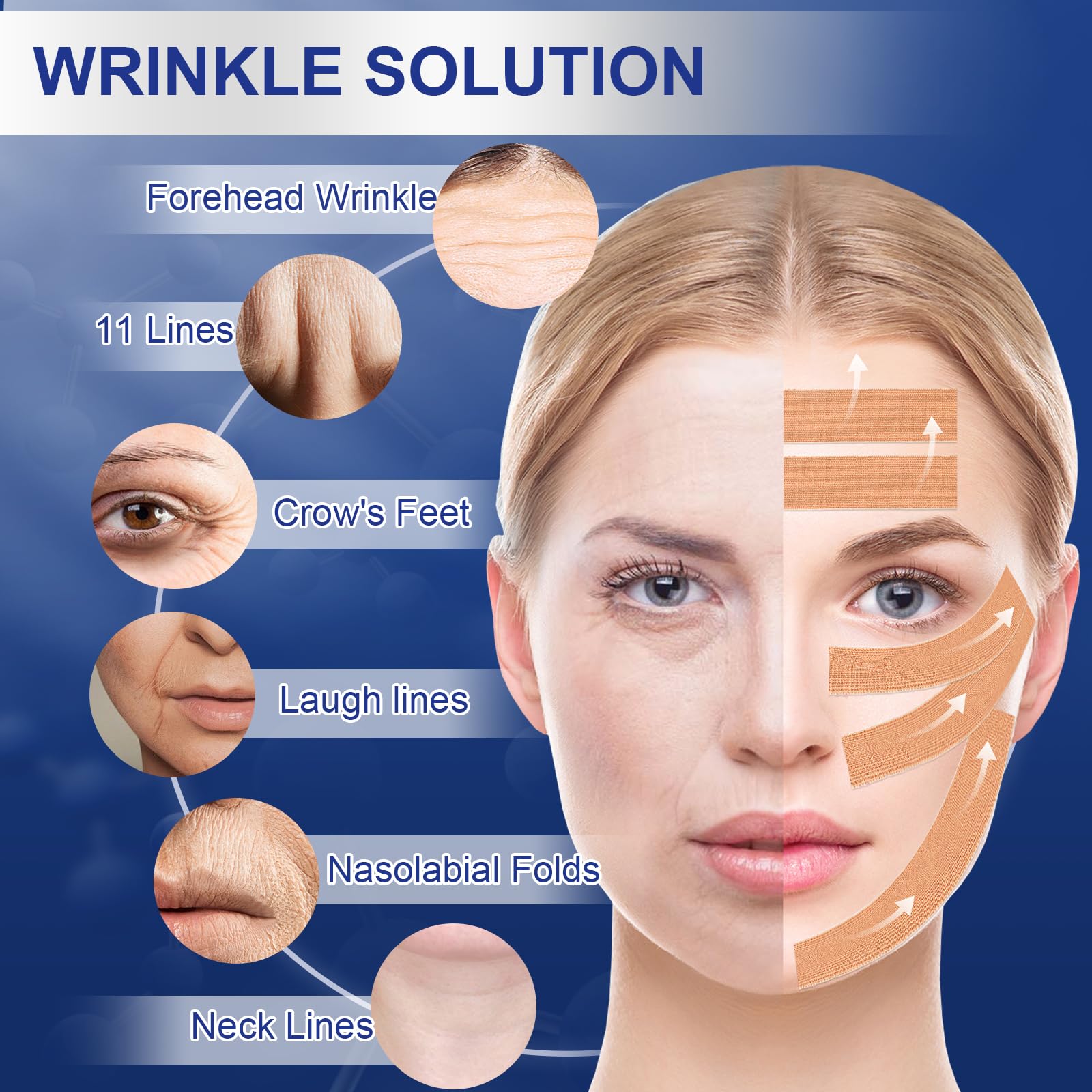 TEAWOO tape on deep frown lines for a refined contour