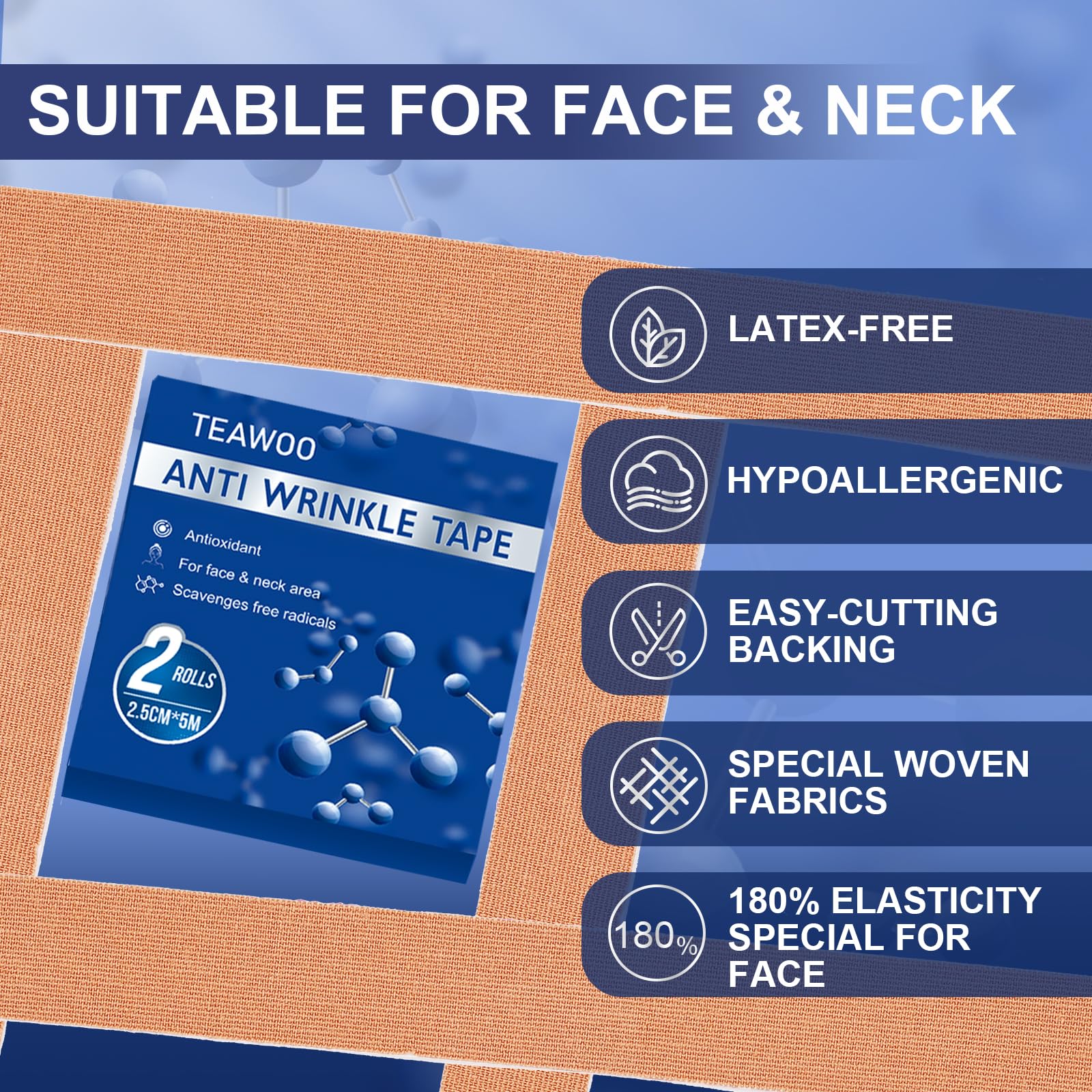 TEAWOO tape on nasolabial folds for softer lines