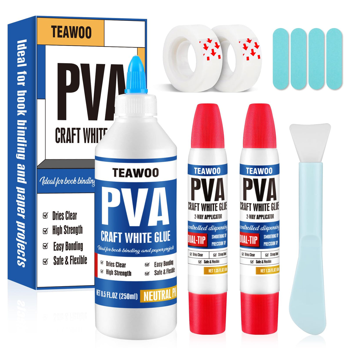 TEAWOO large book repair glue bottle for bulk projects and long-lasting repairs